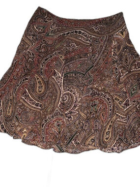 Y2K Chaps Paisley Print Whimsygoth Dark Fairy Midi Skirt